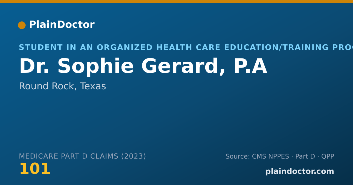 Shareable card for Sophie Gerard, P.A - Student in an Organized Health Care Education/Training Program, Round Rock, TX
