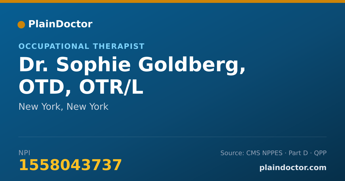 Shareable card for Sophie Goldberg, OTD, OTR/L - Occupational Therapist, New York, NY