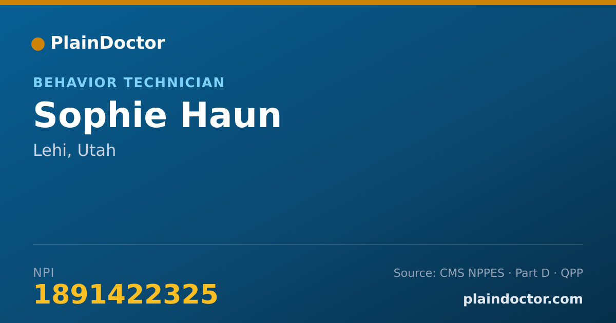 Shareable card for Sophie Haun - Behavior Technician, Lehi, UT