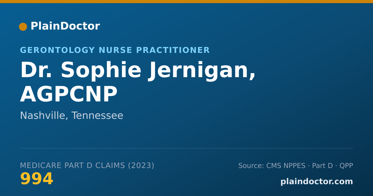 Shareable card for Sophie Jernigan, AGPCNP - Gerontology Nurse Practitioner, Nashville, TN