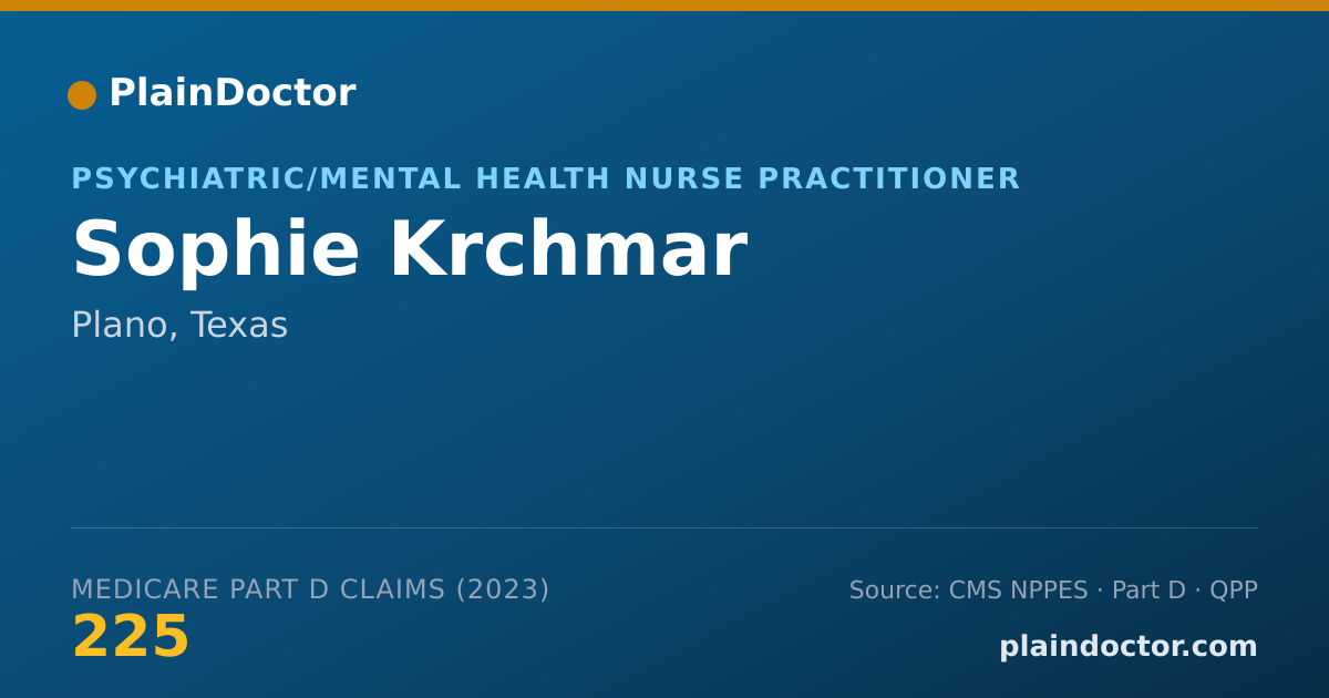 Shareable card for Sophie Krchmar - Psychiatric/Mental Health Nurse Practitioner, Plano, TX