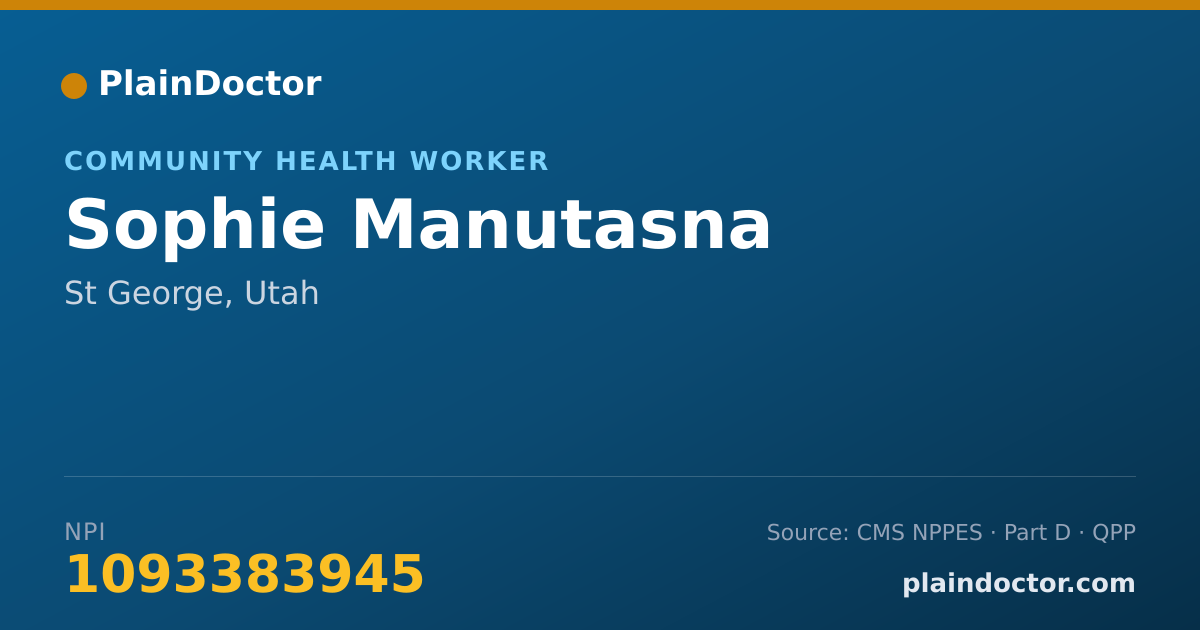 Shareable card for Sophie Manutasna - Community Health Worker, St George, UT
