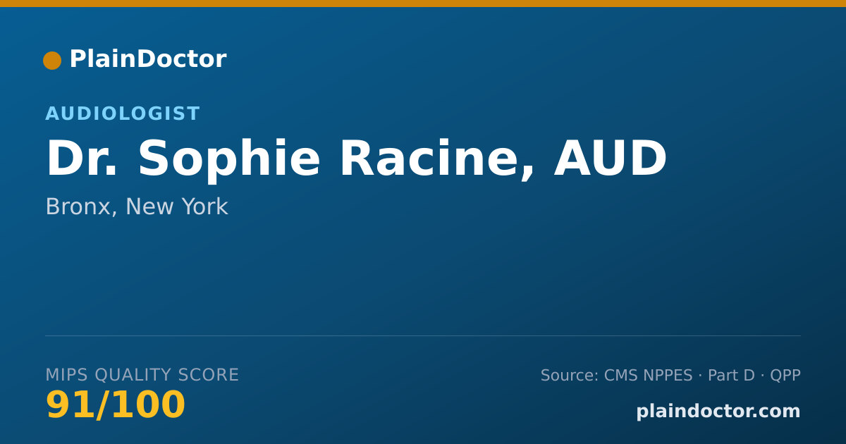 Shareable card for Sophie Racine, AUD - Audiologist, Bronx, NY