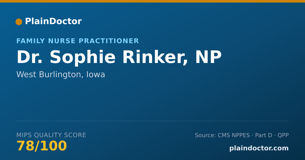 Shareable card for Sophie Rinker, NP - Family Nurse Practitioner, West Burlington, IA