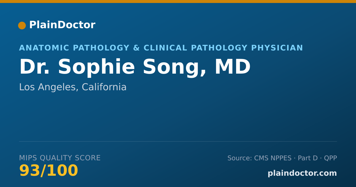 Shareable card for Sophie Song, MD - Anatomic Pathology & Clinical Pathology Physician, Los Angeles, CA