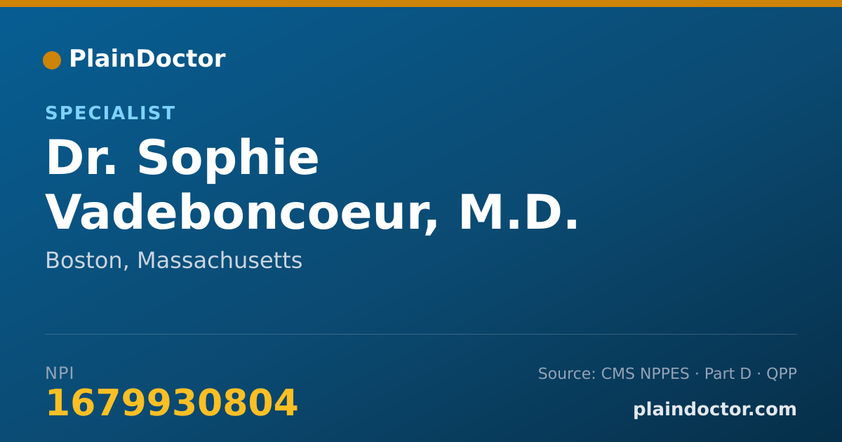 Shareable card for Sophie Vadeboncoeur, M.D. - Specialist, Boston, MA