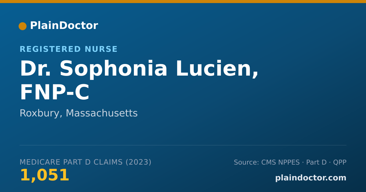 Shareable card for Sophonia Lucien, FNP-C - Registered Nurse, Roxbury, MA