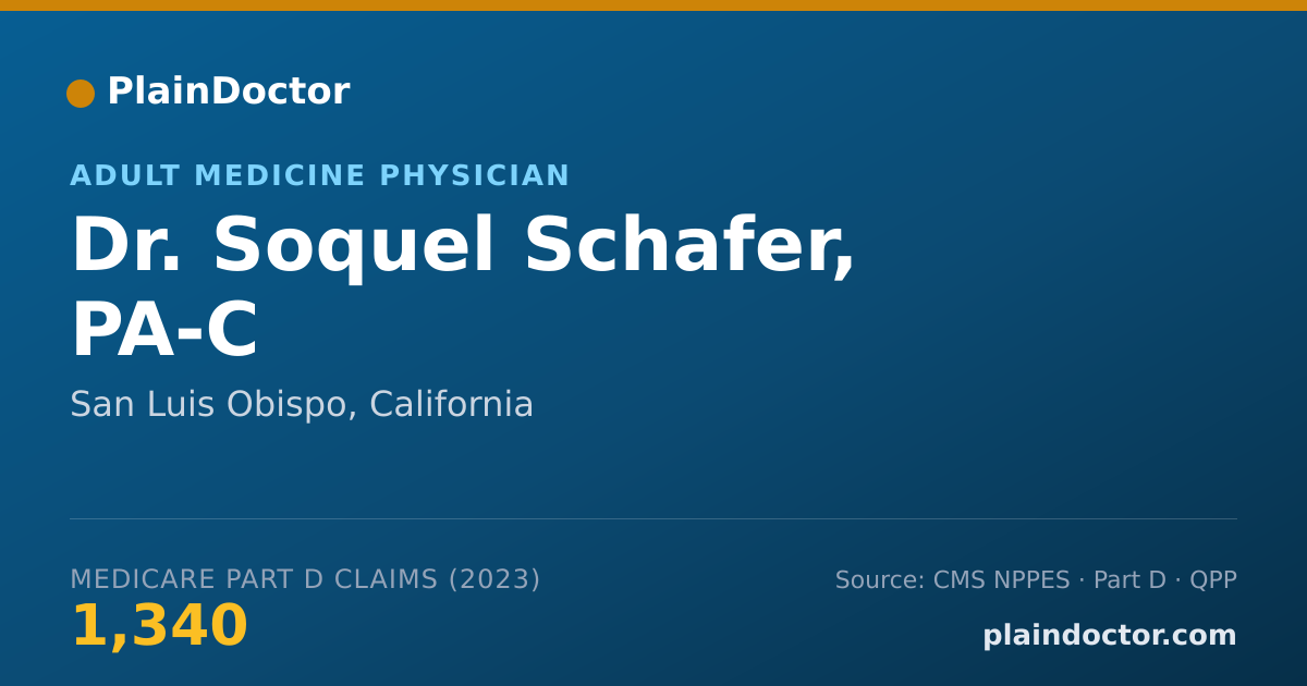 Shareable card for Soquel Schafer, PA-C - Adult Medicine Physician, San Luis Obispo, CA
