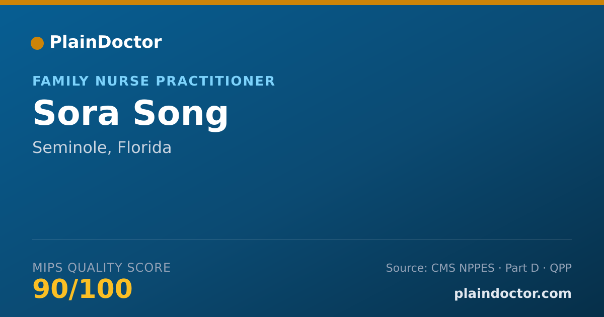 Shareable card for Sora Song - Family Nurse Practitioner, Seminole, FL
