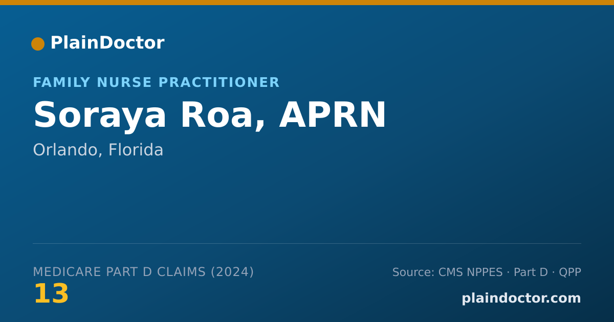 Shareable card for Soraya Roa, APRN - Family Nurse Practitioner, Orlando, FL