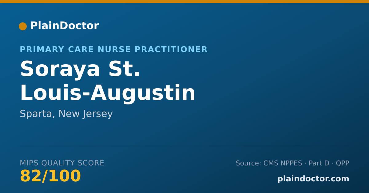 Shareable card for Soraya St. Louis-Augustin - Primary Care Nurse Practitioner, Sparta, NJ