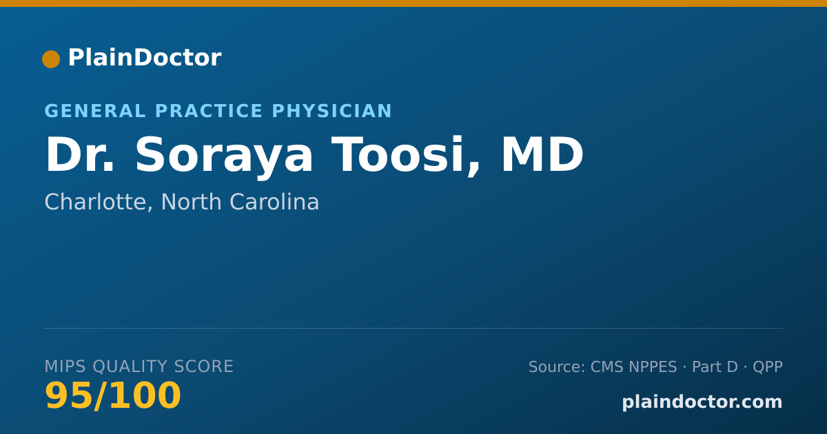 Shareable card for Soraya Toosi, MD - General Practice Physician, Charlotte, NC