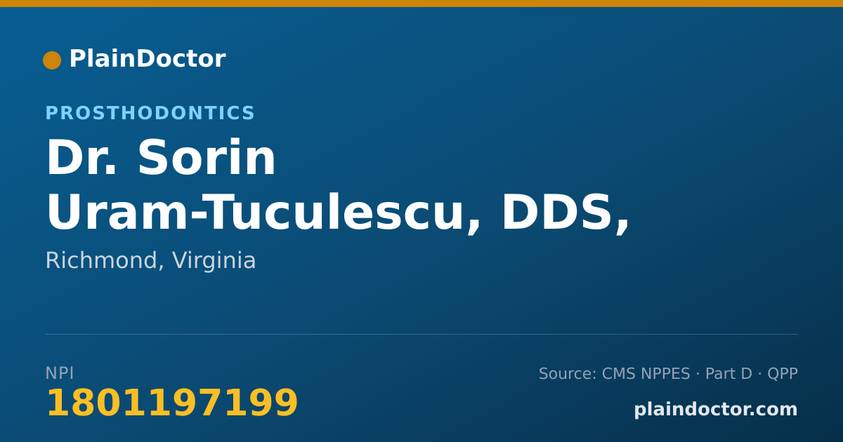 Shareable card for Sorin Uram-Tuculescu, DDS, MS, PHD - Prosthodontics, Richmond, VA