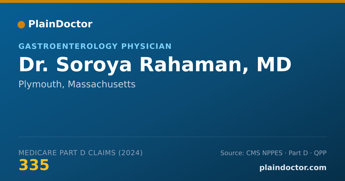 Shareable card for Soroya Rahaman, MD - Gastroenterology Physician, Plymouth, MA