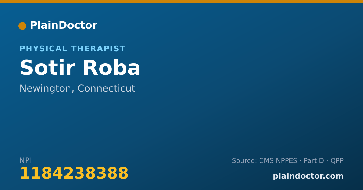 Shareable card for Sotir Roba - Physical Therapist, Newington, CT