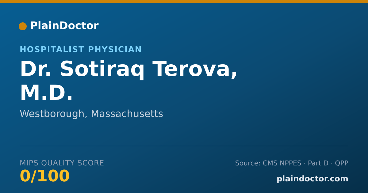 Shareable card for Sotiraq Terova, M.D. - Hospitalist Physician, Westborough, MA