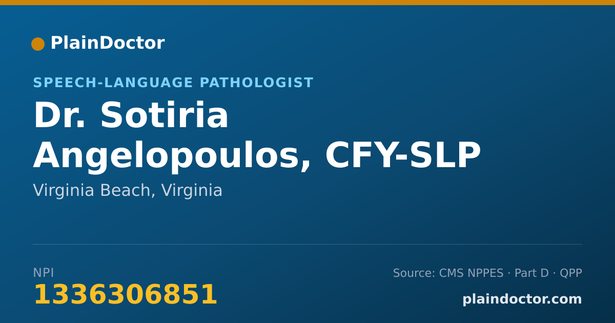 Shareable card for Sotiria Angelopoulos, CFY-SLP - Speech-Language Pathologist, Virginia Beach, VA