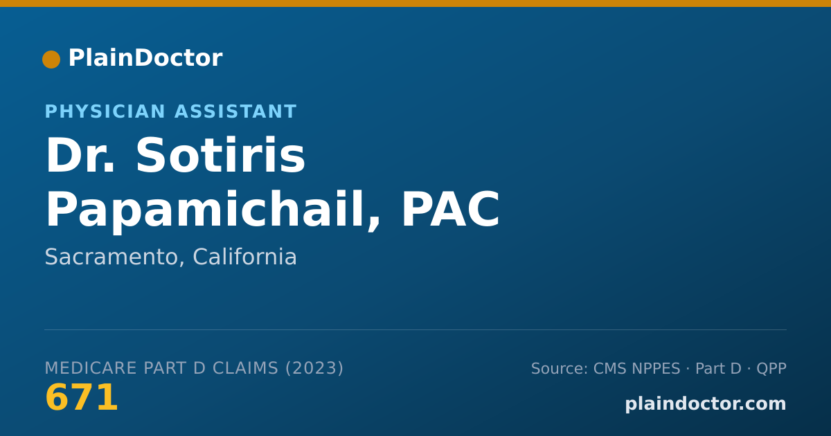 Shareable card for Sotiris Papamichail, PAC - Physician Assistant, Sacramento, CA