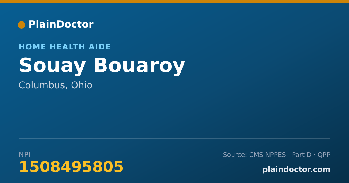 Shareable card for Souay Bouaroy - Home Health Aide, Columbus, OH
