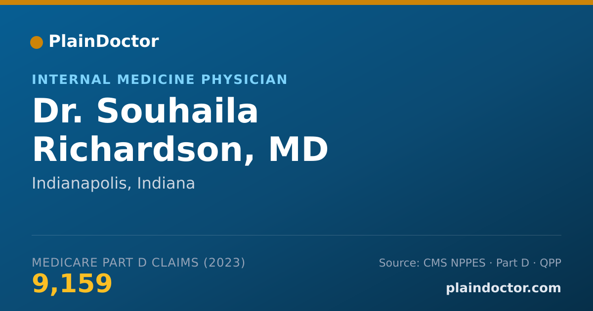 Shareable card for Souhaila Richardson, MD - Internal Medicine Physician, Indianapolis, IN