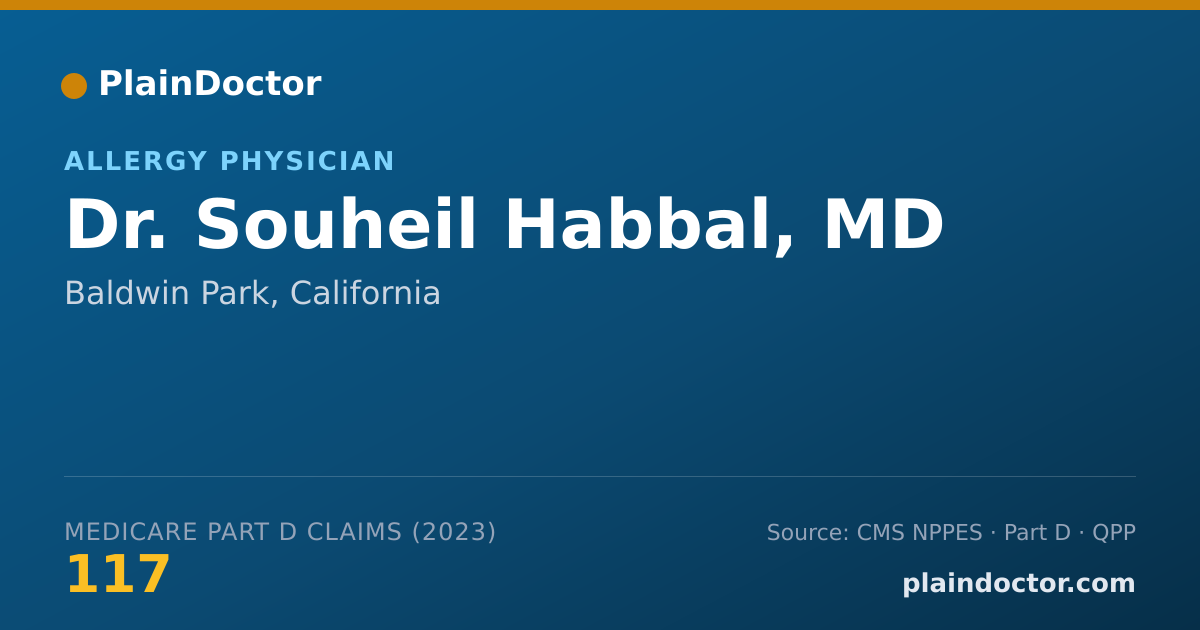 Shareable card for Souheil Habbal, MD - Allergy Physician, Baldwin Park, CA