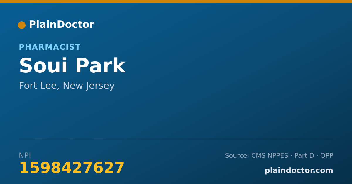 Shareable card for Soui Park - Pharmacist, Fort Lee, NJ