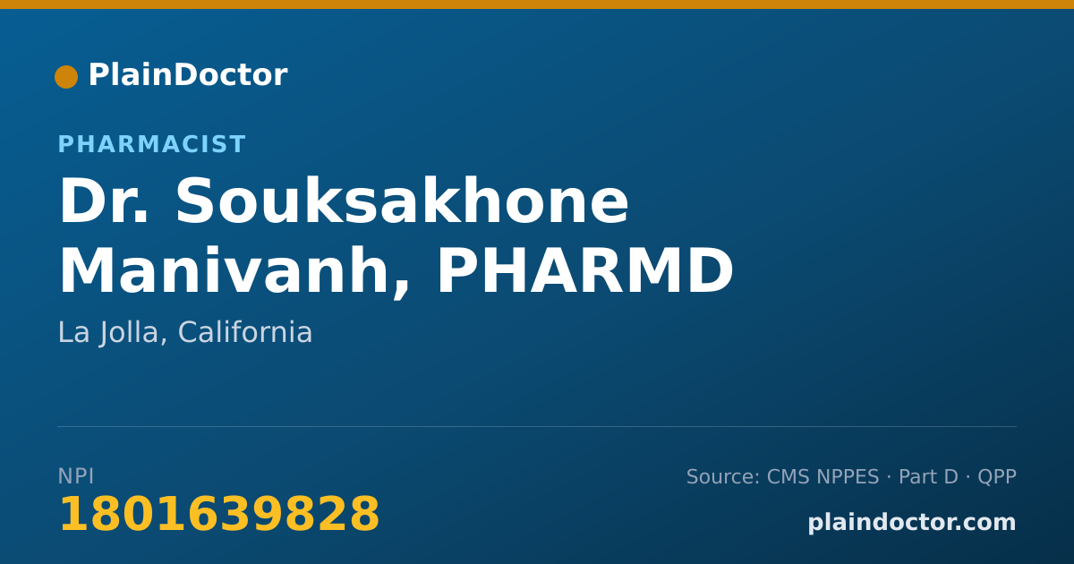 Shareable card for Souksakhone Manivanh, PHARMD - Pharmacist, La Jolla, CA
