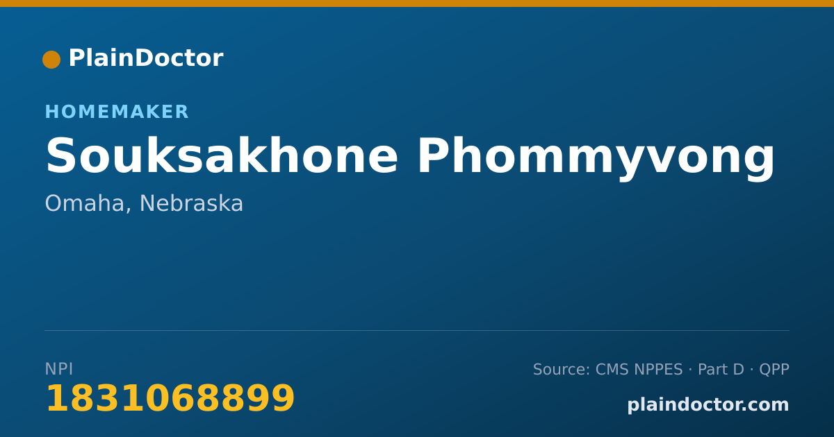 Shareable card for Souksakhone Phommyvong - Homemaker, Omaha, NE