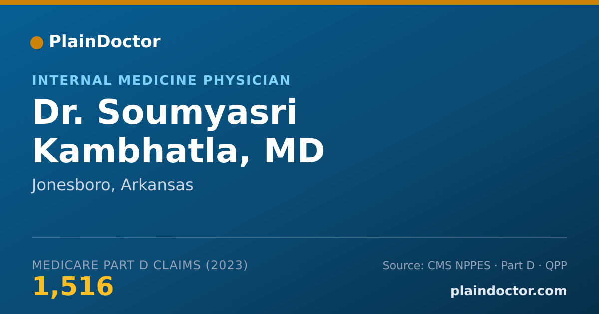 Shareable card for Soumyasri Kambhatla, MD - Internal Medicine Physician, Jonesboro, AR