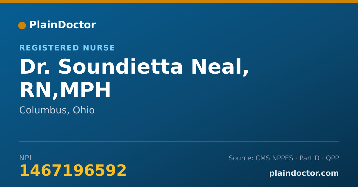 Shareable card for Soundietta Neal, RN,MPH - Registered Nurse, Columbus, OH