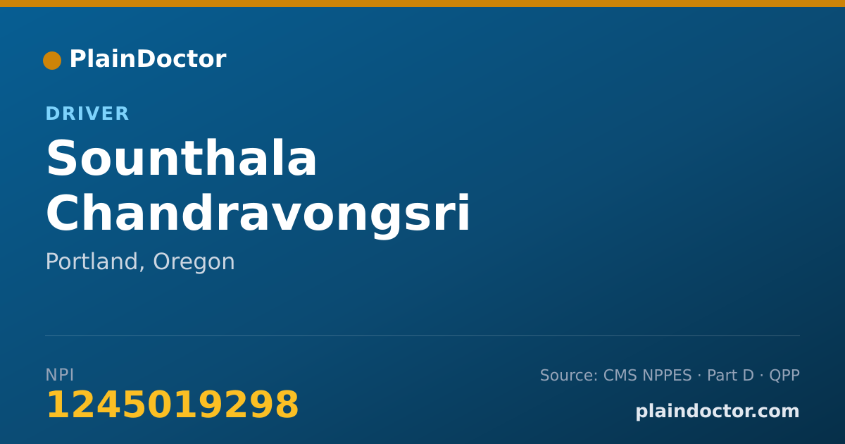 Shareable card for Sounthala Chandravongsri - Driver, Portland, OR