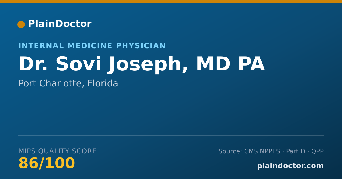 Shareable card for Sovi Joseph, MD PA - Internal Medicine Physician, Port Charlotte, FL