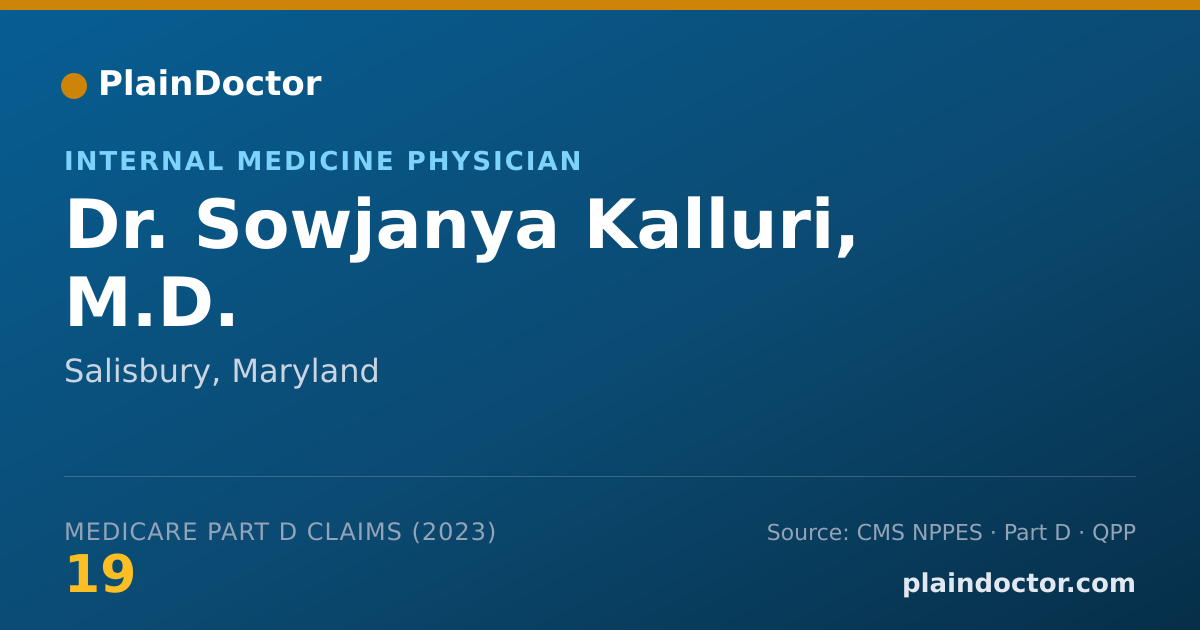 Shareable card for Sowjanya Kalluri, M.D. - Internal Medicine Physician, Salisbury, MD