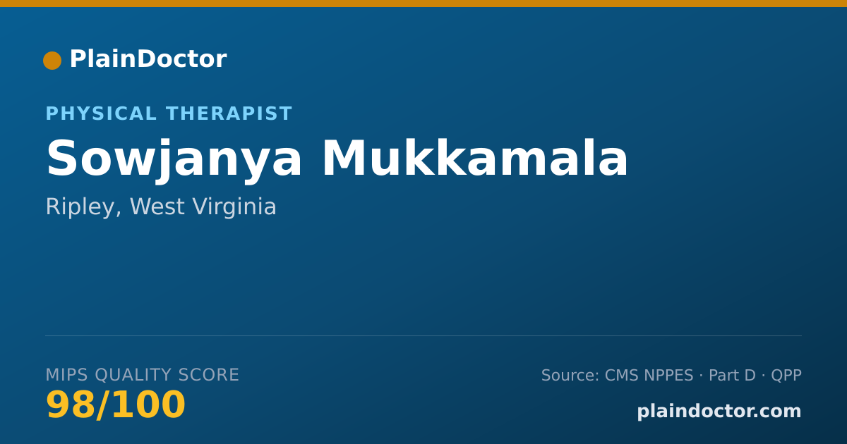 Shareable card for Sowjanya Mukkamala - Physical Therapist, Ripley, WV