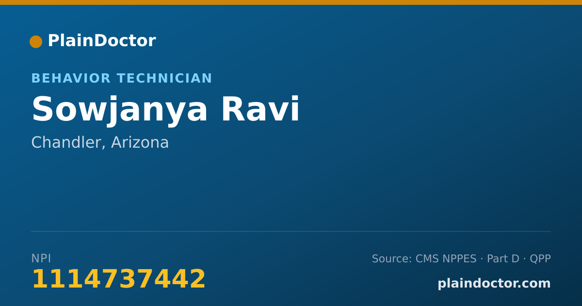 Shareable card for Sowjanya Ravi - Behavior Technician, Chandler, AZ