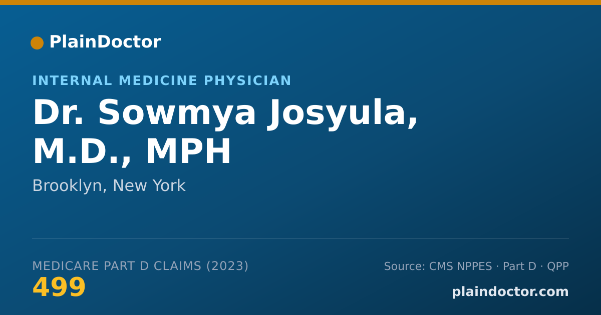 Shareable card for Sowmya Josyula, M.D., MPH - Internal Medicine Physician, Brooklyn, NY