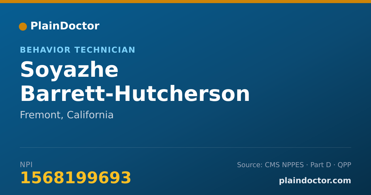 Shareable card for Soyazhe Barrett-Hutcherson - Behavior Technician, Fremont, CA
