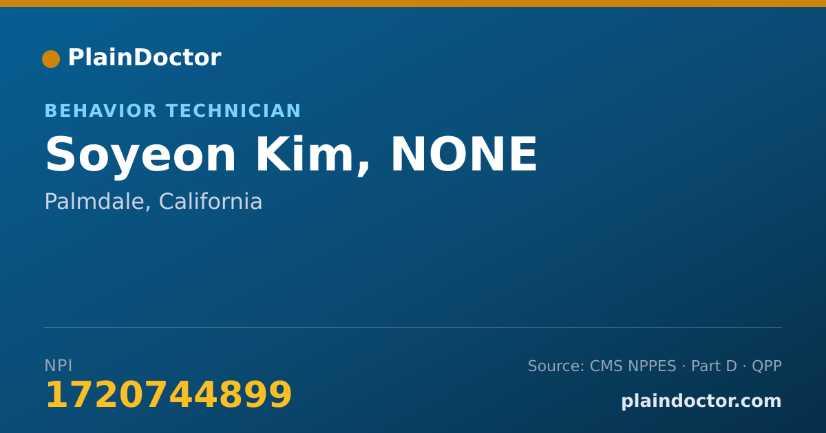 Shareable card for Soyeon Kim, NONE - Behavior Technician, Palmdale, CA