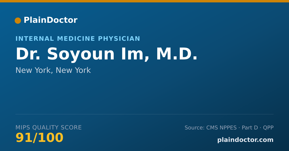 Shareable card for Soyoun Im, M.D. - Internal Medicine Physician, New York, NY