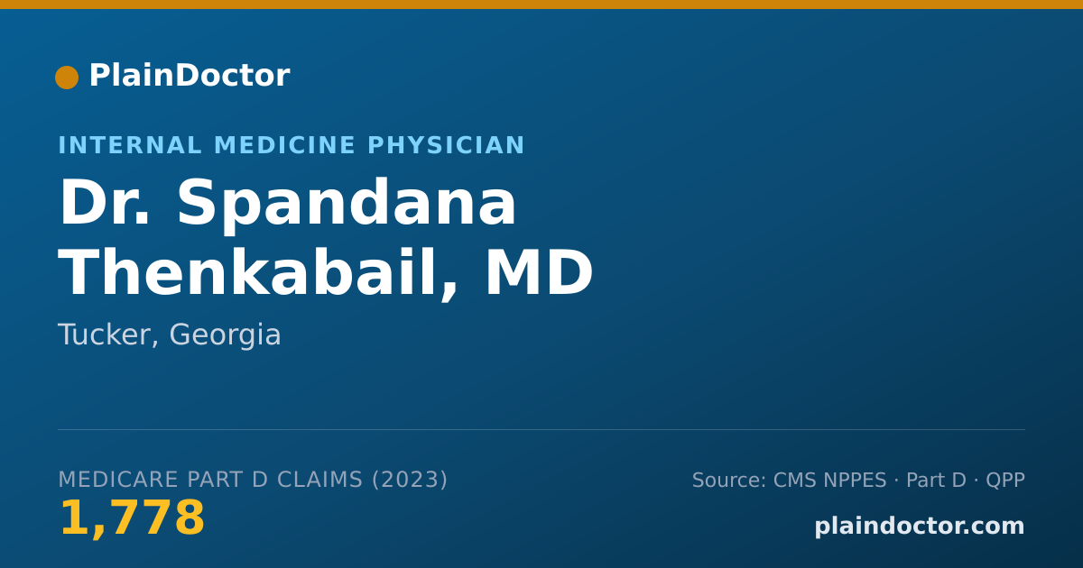 Shareable card for Spandana Thenkabail, MD - Internal Medicine Physician, Tucker, GA
