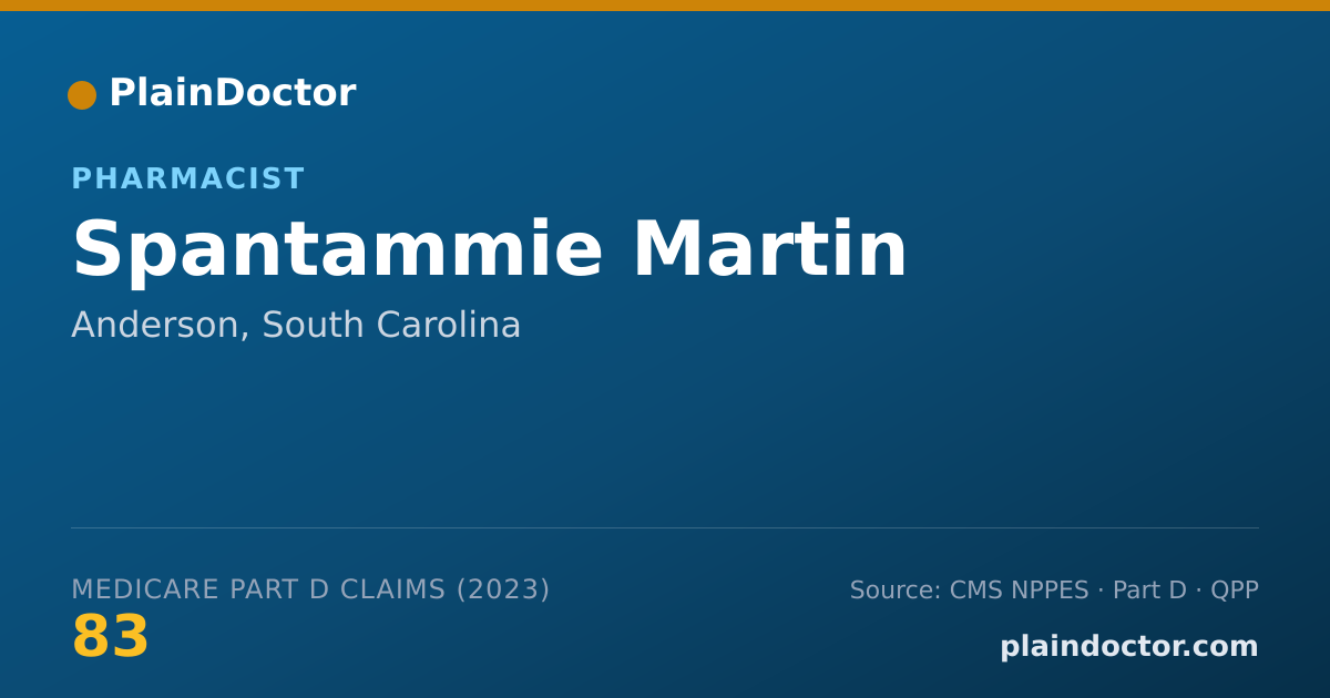 Shareable card for Spantammie Martin - Pharmacist, Anderson, SC