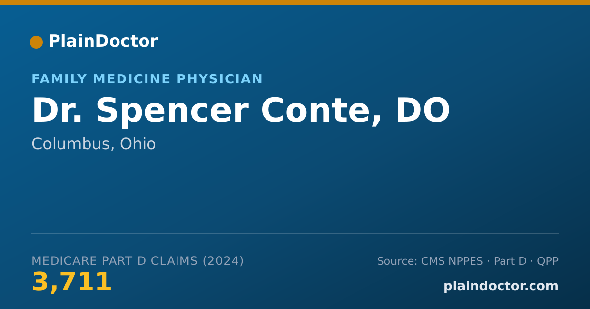 Shareable card for Spencer Conte, DO - Family Medicine Physician, Columbus, OH