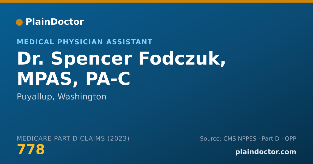 Shareable card for Spencer Fodczuk, MPAS, PA-C - Medical Physician Assistant, Puyallup, WA