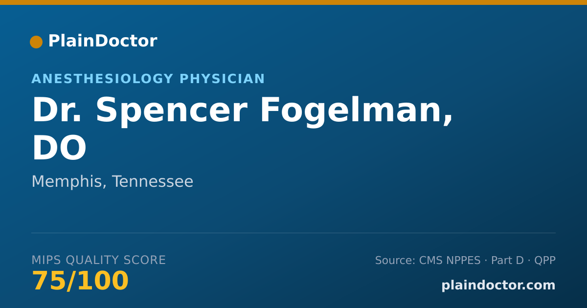 Shareable card for Spencer Fogelman, DO - Anesthesiology Physician, Memphis, TN