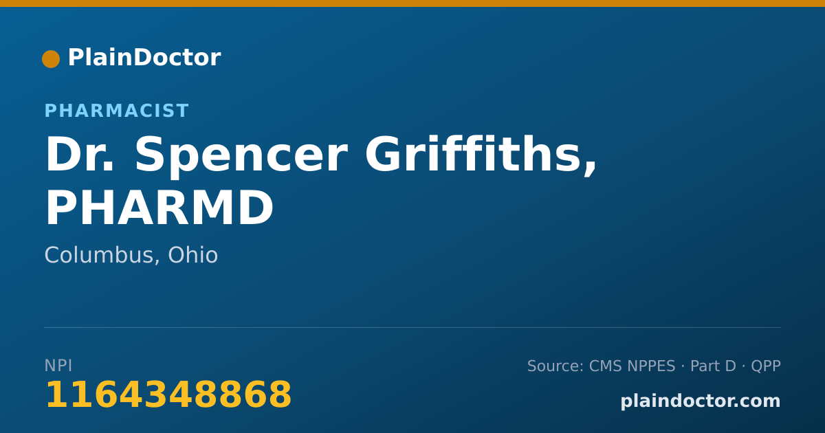 Shareable card for Spencer Griffiths, PHARMD - Pharmacist, Columbus, OH