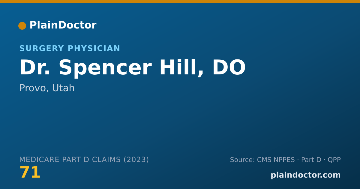 Shareable card for Spencer Hill, DO - Surgery Physician, Provo, UT