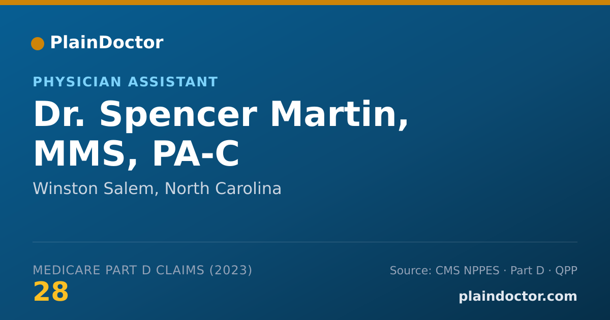 Shareable card for Spencer Martin, MMS, PA-C - Physician Assistant, Winston Salem, NC