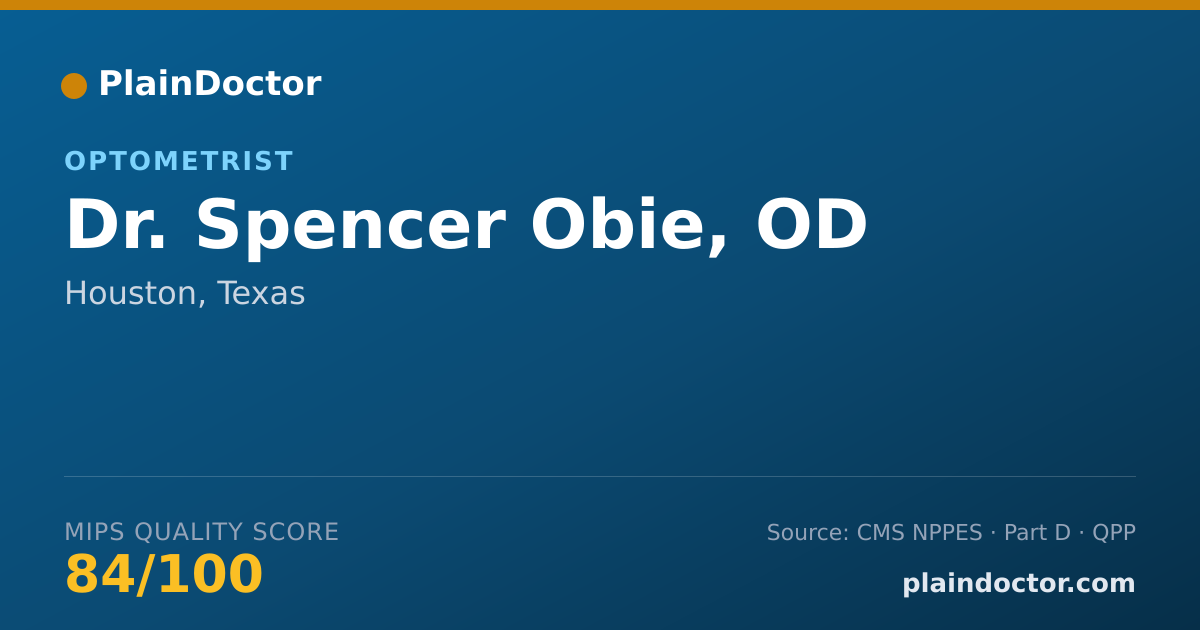 Shareable card for Spencer Obie, OD - Optometrist, Houston, TX