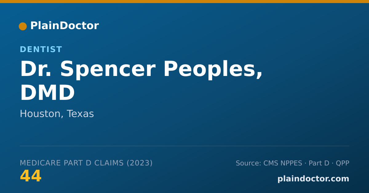 Shareable card for Spencer Peoples, DMD - Dentist, Houston, TX