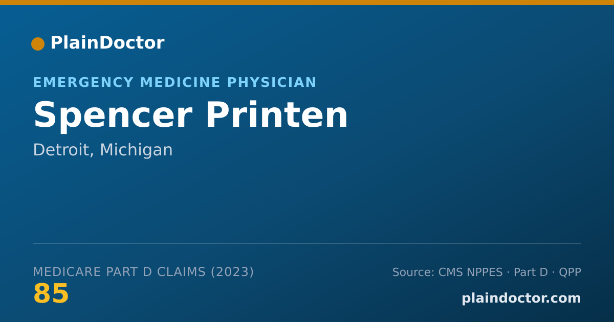 Shareable card for Spencer Printen - Emergency Medicine Physician, Detroit, MI